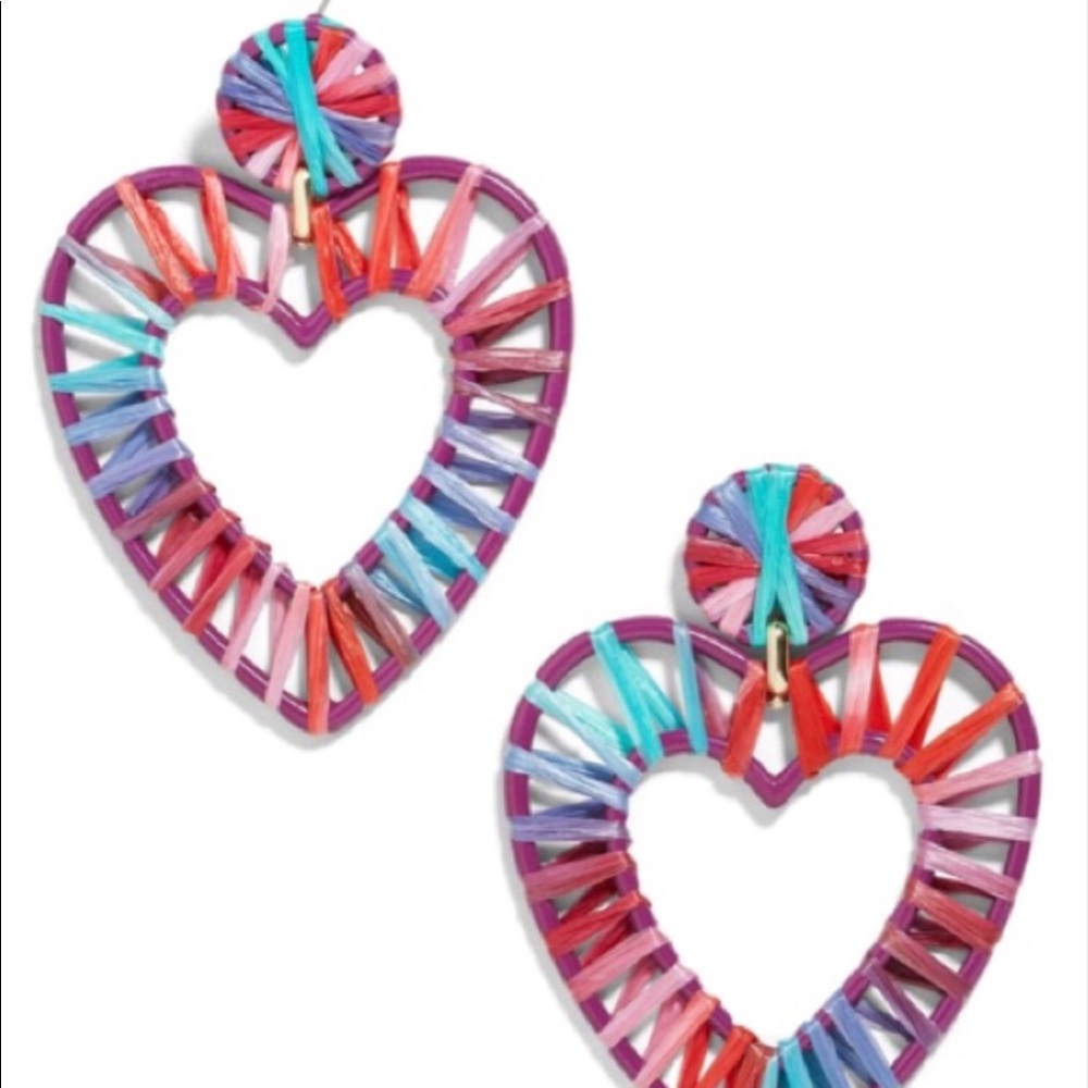 BaubleBar Regina Raffia Heart Earrings - Picture 4 of 6